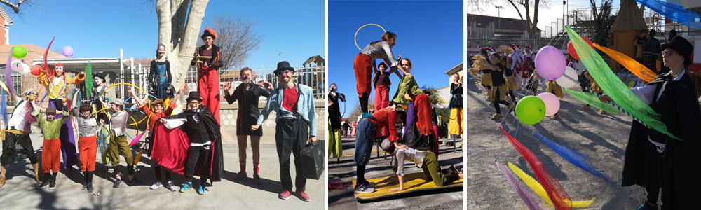 Parade carnaval aimargues mars2019 école cirque fortiches